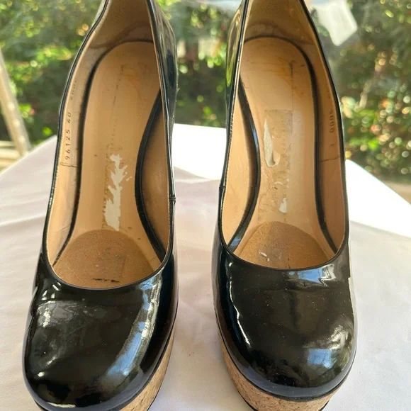 Giuseppe Zanotti black patent leather cork platform heels - Picture 4 of 8
